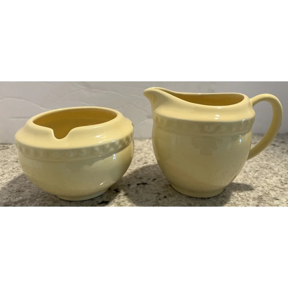 Southern Living at HOME Gail Pittman Sugar & Creamer YELLOW Made in USA 2pcs.